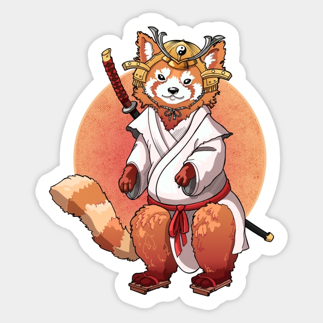 Red Panda Samurai Sticker by LediDi17